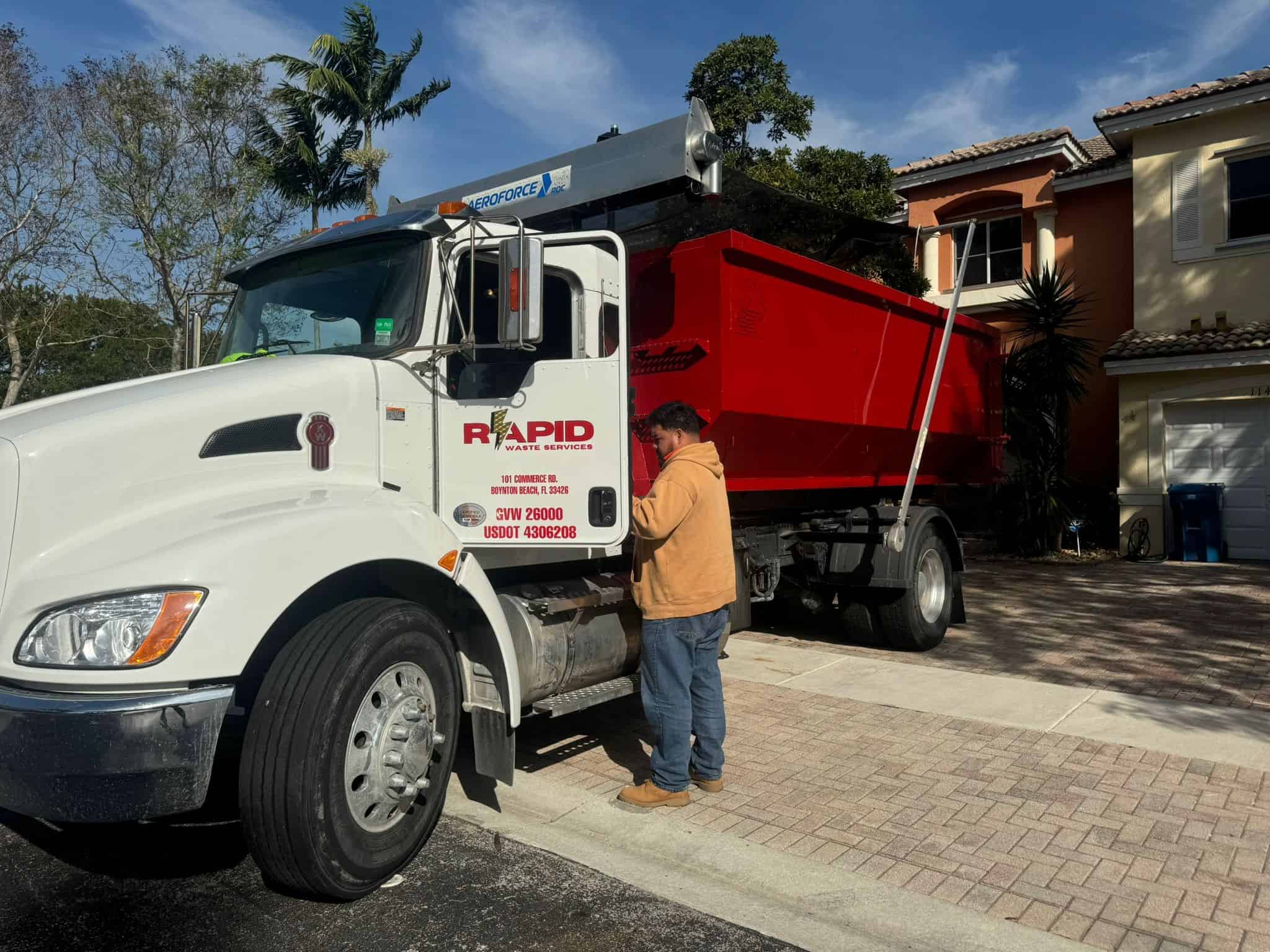 Aeroforce waste services truck Boca Raton